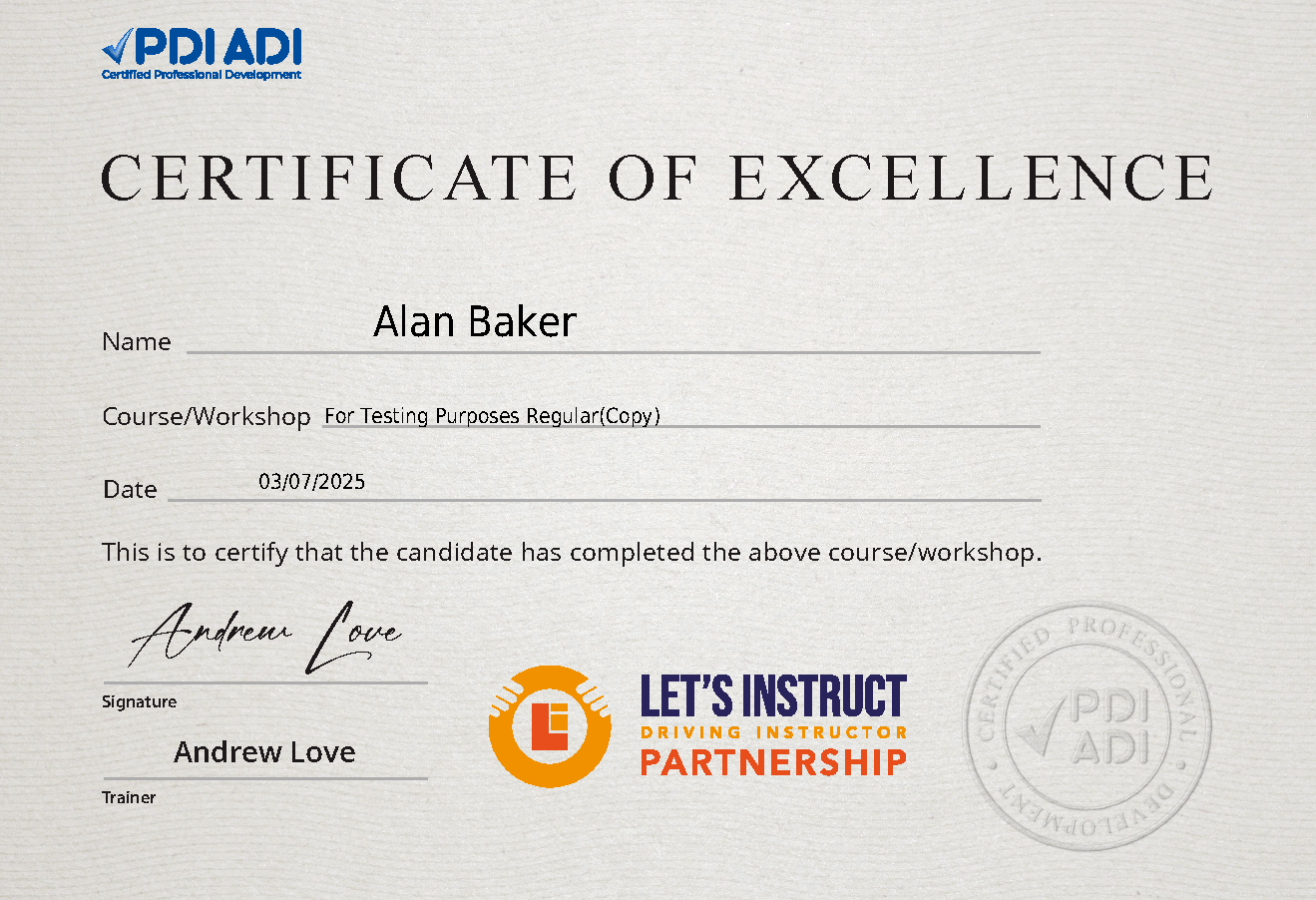 for testing purposes regular(copy)